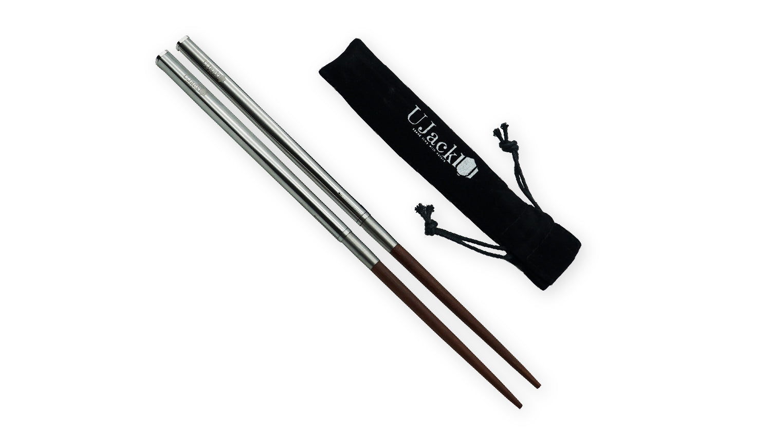 ポータブル 折りたたみ箸 ステンレス製 収納ケース付き キャンプ アウトドア 仕込み箸 折り畳み箸 携帯箸 木製 天然木 ハイブリッド分割 中