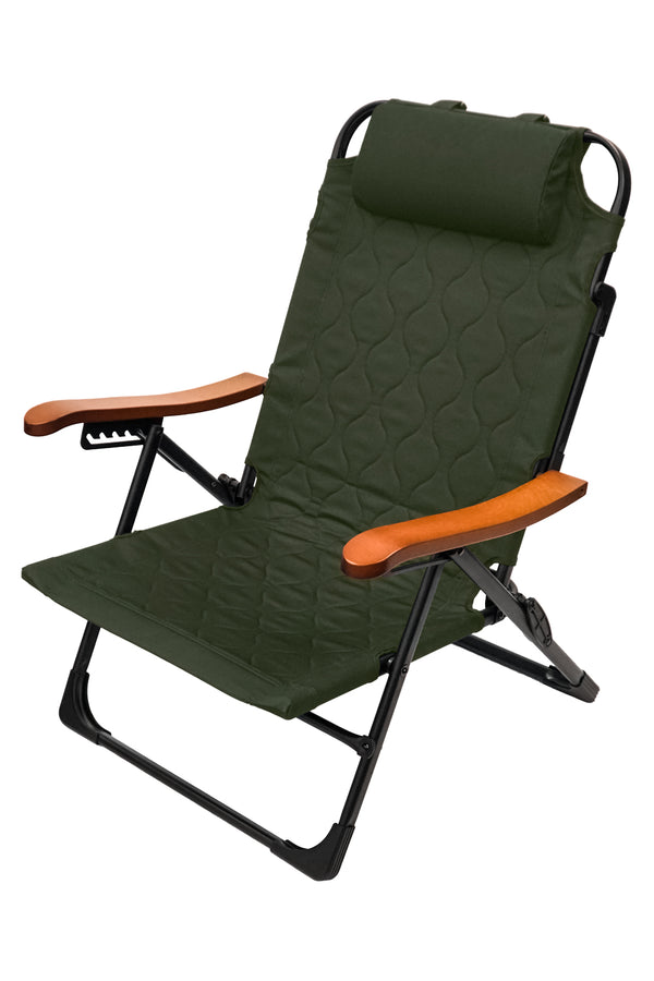 【サロン限定色/カーキ予約早割】難燃リクライニングローチェア Ver.2 abyss chair（アビスチェア）
