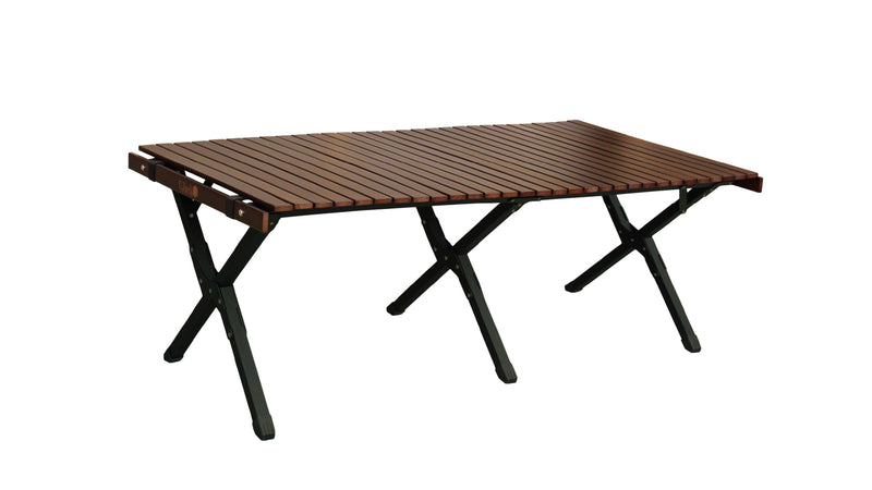 木製 ロールテーブル アルミ脚 ウォルナットカラー 収納ケース付